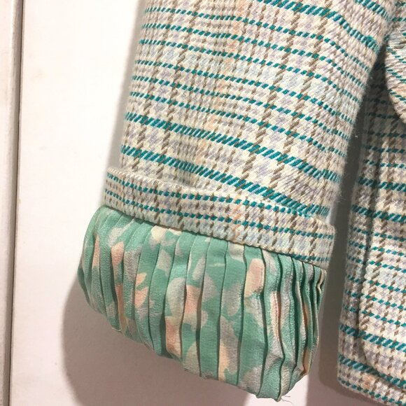 VINTAGE ADOLFO NEW YORK NEIMAN MARCUS PLAID BLAZERS SIZE S - Picture 7 of 10